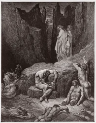 La Divina Commedia, Inferno, Canto 29: Virgilio rimprovera la curiosità di Dante - di Dante Alighieri (1265-1321) - Illustrazione di Gustave Doré (1832-1883)