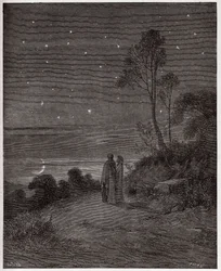 La Divina Commedia, Inferno, Canto II: Il cielo che si oscura della prima notte - di Dante Alighieri (1265-1321) - Illustrazione di Gustave Doré (1832-1883)