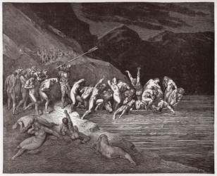 La Divina Commedia, Inferno, Canto 3: Le anime dannate che si imbarcano per attraversare l