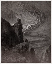 La Divina Commedia (La Divina Commedia, La Divine Comédie), Inferno, Canto 5: Minosse giudica le trasgressioni e invia le anime - di Dante Alighieri (1265-1321) - Illustrazione di Gustave Doré (1832-1883)