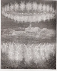 La Divina Commedia, Paradiso, Canto 12: Gli anelli delle anime glorificate nel sole - di Dante Alighieri (1265-1321) - Illustrazione di Gustave Doré (1832-1883)