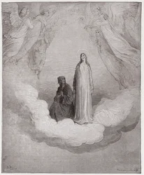 La Divina Commedia, Paradiso, Canto 21: La beata Beatrice nel settimo cerchio - di Dante Alighieri (1265-1321) - Illustrazione di Gustave Doré (1832-1883)