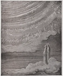 La Divina Commedia, Paradiso, Canto 28: La scintillante schiera del cielo - di Dante Alighieri (1265-1321) - Illustrazione di Gustave Doré (1832-1883)