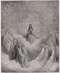 La Divina Commedia, Paradiso, Canto 31: La regina del cielo - di Dante Alighieri (1265-1321) - Illustrazione di Gustave Doré (1832-1883)