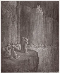 La Divina Commedia, Purgatorio, Canto 13: Sapia purifica la sua vita colpevole - di Dante Alighieri (1265-1321) - Illustrazione di Gustave Doré (1832-1883)