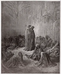 La Divina Commedia, Purgatorio, Canto 13: Le anime degli invidiosi - di Dante Alighieri (1265-1321) - Illustrazione di Gustave Doré (1832-1883)
