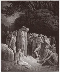 La Divina Commedia, Purgatorio, Canto 23: Le anime dei golosi - di Dante Alighieri (1265-1321) - Illustrazione di Gustave Doré (1832-1883)