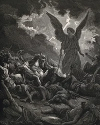 La Sacra Bibbia. 1866. SENNACHERIB (705-681 a.C.). Re di Assiria (705-681 a.C.). Angelo di Yahweh dell