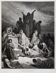 La peste colpisce Gerusalemme, illustrazione dalla Bibbia di Doré