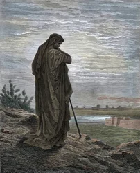 Il profeta Amos. Incisione da „La Bibbia“ di Gustave Doré (1832-1883)