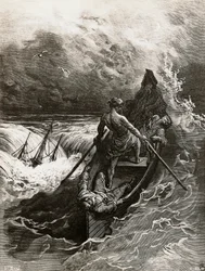 Il marinaio, da "The Rime of the Ancient Mariner", poesia di Samuel Taylor Coleridge (1772-1834), illustrazione di Gustave Doré (1832-1883)