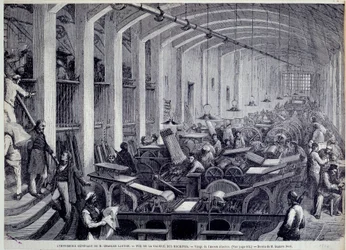 Veduta della galleria delle macchine da stampa di Charles Lahure