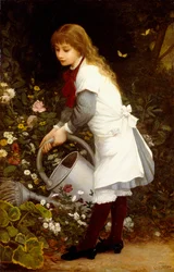 Giovane ragazza in un giardino