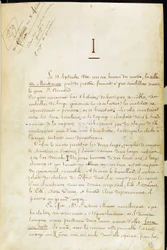Prima pagina del manoscritto di 
