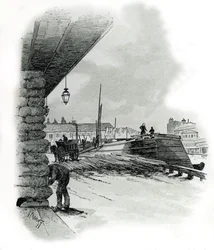 Veduta dei capannoni del porto di La Villette a Parigi