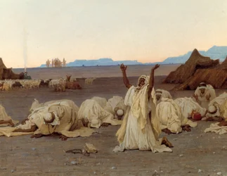 Preghiera serale nel deserto del Sahara (dettaglio)