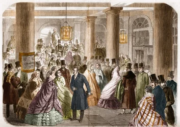 Il teatro italiano (Salle Ventadour) fu inaugurato a Parigi nel 1858. Disegno di Gustave Janet, incisione di Jahyer