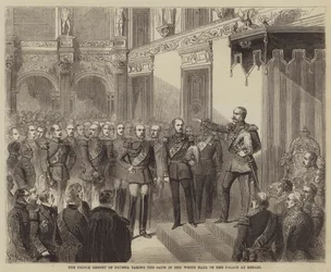 Il principe reggente di Prussia che presta giuramento nella Sala Bianca del palazzo di Berlino