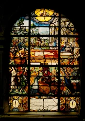 Chiesa di Saint-Etienne du Mont, vetrata raffigurante il Cristo morto