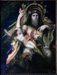 Giove (Zeus) e Semele (fulminata) di Gustave Moreau