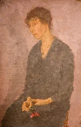 Donna con un fiore