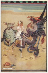 Alice che balla con la Finta Tartaruga e il Grifone