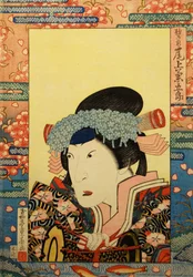 Attore Kabuki Onoe Kikugorō III come Shizuka Gozen