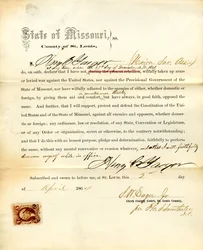 Giuramento di fedeltà di Henry C. Yaeger del Missouri, Contea di St. Louis