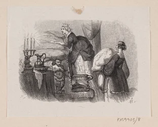 Illustrazione per "La principessa sul pisello" in H.C. Andersen, "Fiabe e Storie", Volume 1