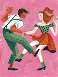 Coppia di ballerini di swing