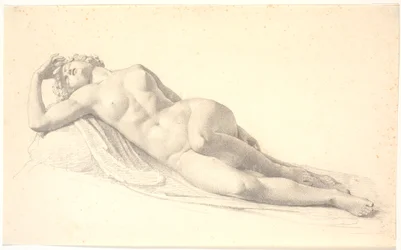 Baccante dormiente. Studio o disegno dopo la prima statua a grandezza naturale di Bissen