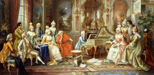 Giovane Mozart che tiene un recital