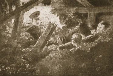 Il Secondo Tenente C.F.H. Calvert scopre e salva due uomini da una galleria mineraria crollata