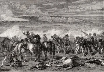 La battaglia di Jemappes, 6 novembre 1792, inciso da Alexandre Hurel