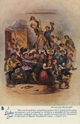 Nella terra di Dickens - Cartolina di Nicholas Nickleby, 1905 circa (litografia a colori)