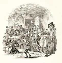 La signora Squeers, da "Nicholas Nickelby" di Charles Dickens, 1838-39 circa (stampa)