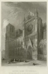 Cattedrale di Notre Dame, facciata sud, con la finestra a rosa del transetto