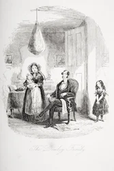 La famiglia Dombey, illustrazione da Dombey e Figlio di Charles Dickens (1812-70) pubblicato per la prima volta nel 1848