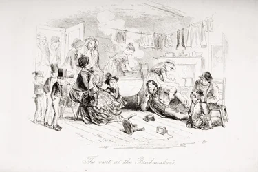 La visita al fabbricante di mattoni, illustrazione da 