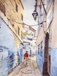 Un Visitatore, Chefchaouen, Marocco, c.2024