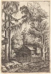 Paesaggio con Vista di un Cottage del Contadino