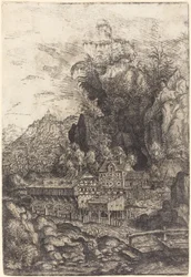 Paesaggio con mulino ad acqua
