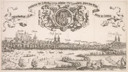 Veduta panoramica di Norimberga: porzione centrale, 1552