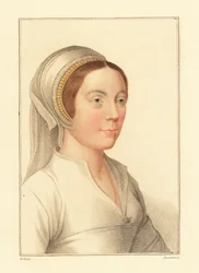 Donna non identificata, corte di Re Enrico VIII (incisione)