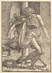 Cristo con gli Strumenti di Tortura Supportato da un Piccolo Angelo