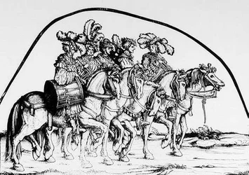 Una troupe di tamburini, dalla Processione Trionfale di Massimiliano, c.1516-18