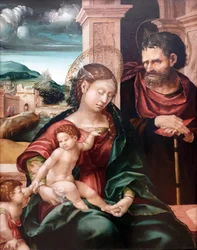 Tedesco: Die Heilige Familie mit dem kleinen Johannes La Sacra Famiglia con San Giovanni Battista bambino