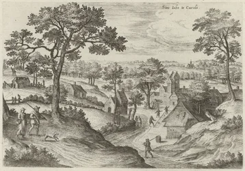 Veduta della chiesa di San Giobbe e del castello di Carloo