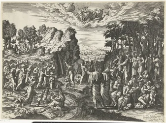Mosè fa scaturire acqua dalla roccia