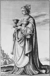 Santa Barbara, inciso da Wenceslaus Hollar, 1647